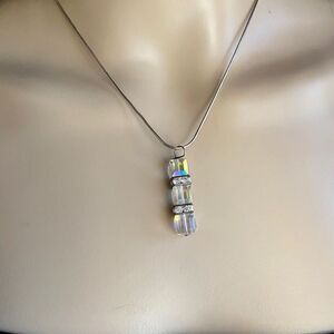 CRYSTAL & rhinestone 925 silver necklace